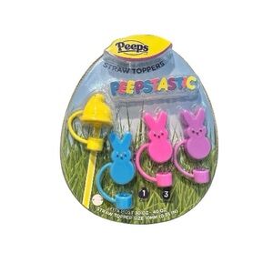 Peeps Straw Toppers Set – Peepstastic Bunny & Chick – Easter – New